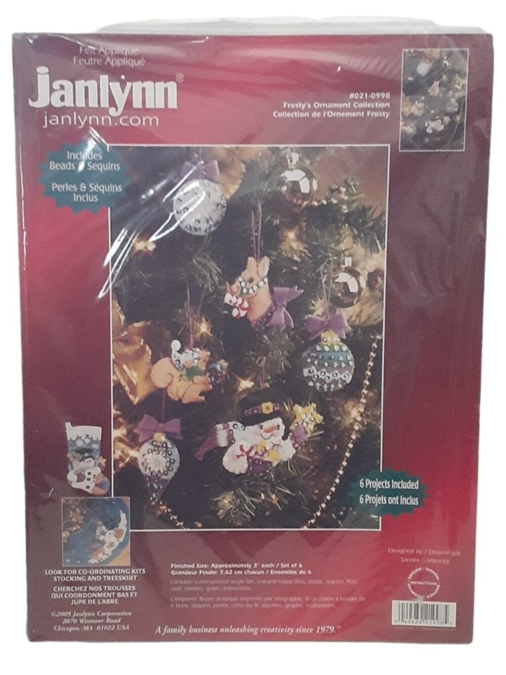 Janlynn Frostys Christmas Ornaments Collection Craft Kit to Make Felt Sequins